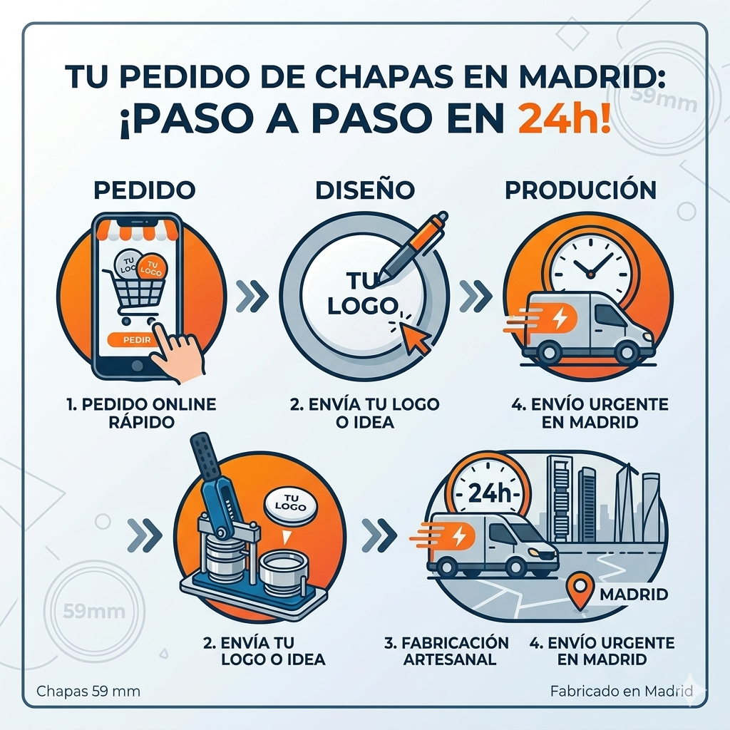 chapas personalizadas 59 mm urgentes madrid